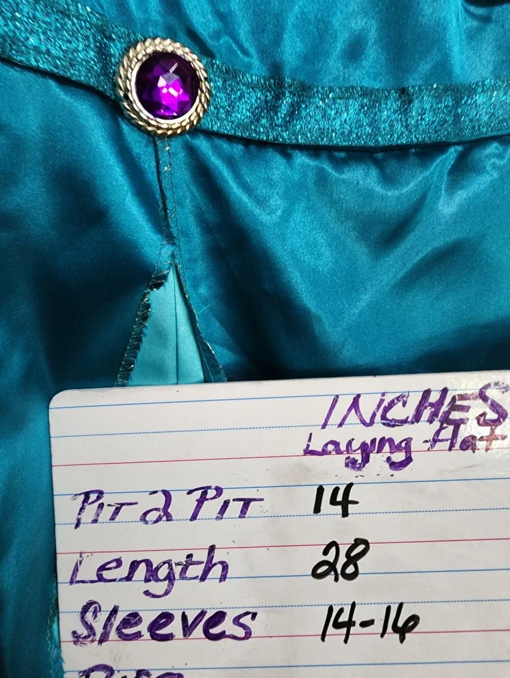 Disney Frozen Princess Anna Teal & Black Costume Play Dress Purple Cape SZ 4-6X